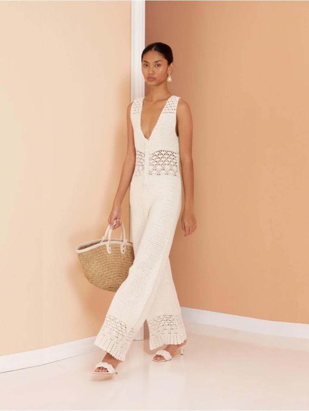 Magali Pascal Ingrid Jumpsuit in white, size small